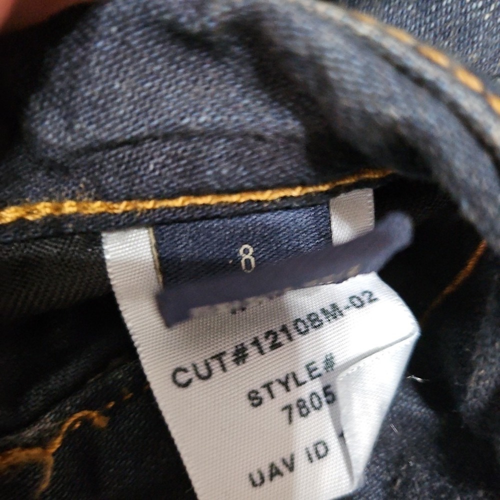American Eagle Jeans Womens Size 8 Dark Wash Blue Bootcut Wide Leg - Picture 4 of 9